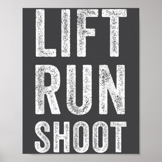 Vintage Lift Run Shoot - Fitness Motivational Gift ポスター (正面)