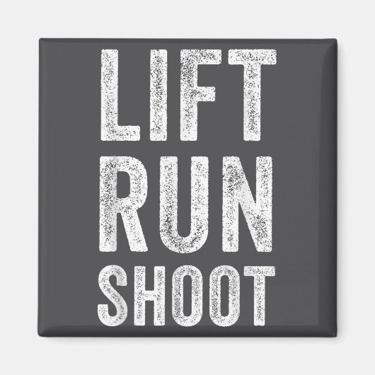 Vintage Lift Run Shoot - Fitness Motivational Gift マグネット (正面)