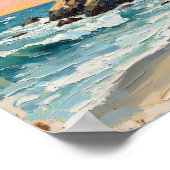 Vintage Lighthouse Coastal Landscape Art ポスター (角)