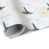 Vintage Lighthouse Illustration Pattern Wrapping P ラッピングペーパー (ロールコーナー)