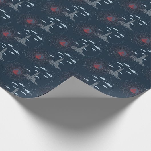 Vintage Lighthouse Illustration Pattern Wrapping P ラッピングペーパー (角)