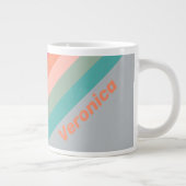  Vintage Lilac Charm Stripes with Name ジャンボコーヒーマグカップ (右)