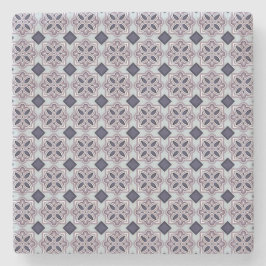 Vintage Lilac Ornate Tile Pattern ストーンコースター