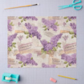Vintage Lilac Pattern  薄葉紙 (クラフト)