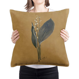 Vintage Lily of the Valley Decor, Earthy Farmhouse クッション