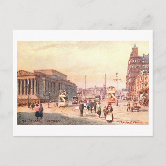 Vintage Lime Street in Liverpool ポストカード (正面)