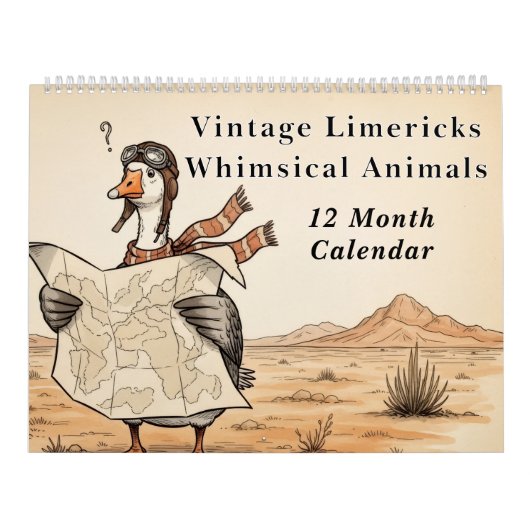Vintage Limericks Whimsical Animals | Nonsense カレンダー (カバー)