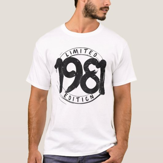Vintage Limited Edition 1981 Retro Birthday Shirt Tシャツ (正面)
