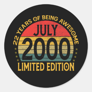 Vintage Limited Edition Birthday Decoration July ラウンドシール