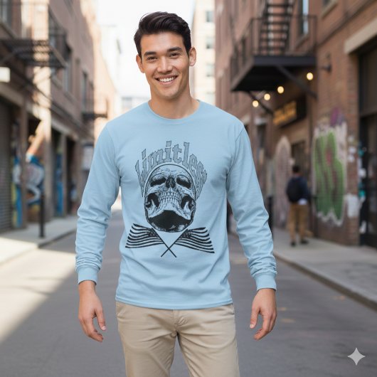 Vintage Limitless Skull Long Sleeve T-Shirt Tシャツ