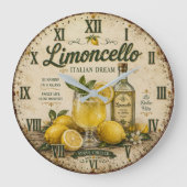 Vintage Limoncello Italian Dream ラージ壁時計 (正面)