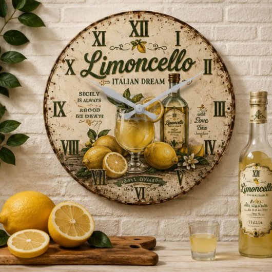 Vintage Limoncello Italian Dream ラージ壁時計