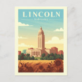 Vintage Lincoln Nebraska ポストカード (正面)