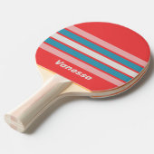 Vintage Lipstick Across Striping with Name 卓球ラケット (正面アングル)