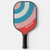 Vintage Lipstick Circle Stripe with Name ピックルボールラケット (裏面)