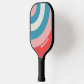 Vintage Lipstick Circle Stripe with Name ピックルボールラケット (左)