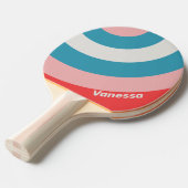 Vintage Lipstick Circle Stripe with Name 卓球ラケット (正面アングル)