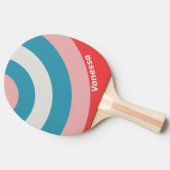 Vintage Lipstick Circle Stripe with Name 卓球ラケット (横)