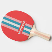 Vintage Lipstick Pin Striped with Name 卓球ラケット (横)