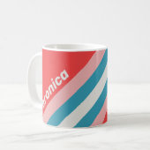 Vintage Lipstick Stripes with Name コーヒーマグカップ (正面左)