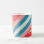 Vintage Lipstick Stripes with Name コーヒーマグカップ (中央)