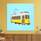 Vintage Lisbon Tram Icon キャンバスプリント (インサイチュ (リビング))