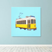 Vintage Lisbon Tram Icon キャンバスプリント (インサイチュ (ウッドフロア))