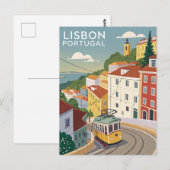 Vintage Lisbon Travel ポストカード (正面/裏面)