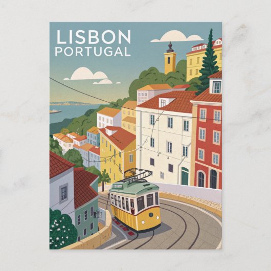 Vintage Lisbon Travel ポストカード (正面)