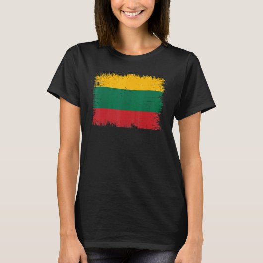 Vintage Lithuania Flag Lithuanian Independence Day Tシャツ (正面)