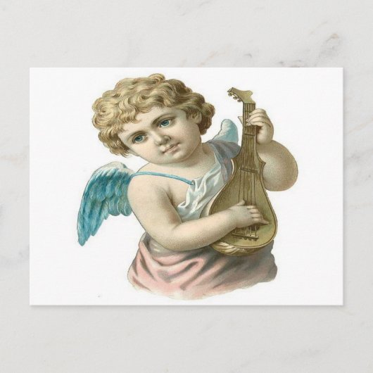 Vintage, Little Angel Playing Guitar ポストカード (正面)