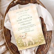Vintage Little Lamb Meadow Flowers Baby Shower