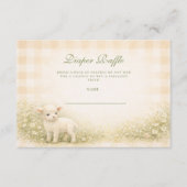 Vintage Little Lamb Meadow Flowers Diapper Raffle エンクロージャーカード (正面)