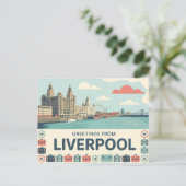 Vintage Liverpool Postcard | Greetings from ポストカード (スタンド正面)