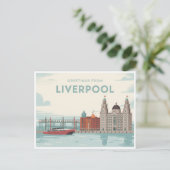 Vintage Liverpool Postcard | Greetings from ポストカード (スタンド正面)