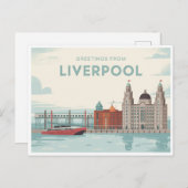 Vintage Liverpool Postcard | Greetings from ポストカード (正面/裏面)