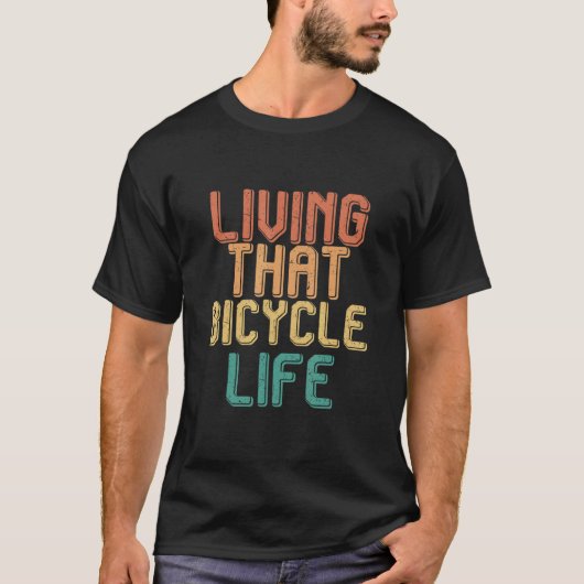 Vintage living that BICYCLE life Tシャツ (正面)