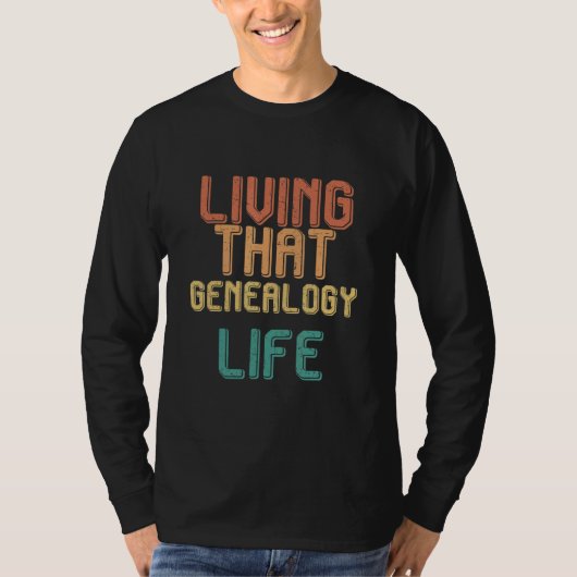 Vintage living that GENEALOGY life Tシャツ (正面)
