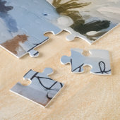 Vintage Llama in Snowy Christmas Meadow ジグソーパズル (側面)