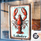 Vintage Lobster Sign Thunder_Cove ウィンドウサイン (カフェ窓)