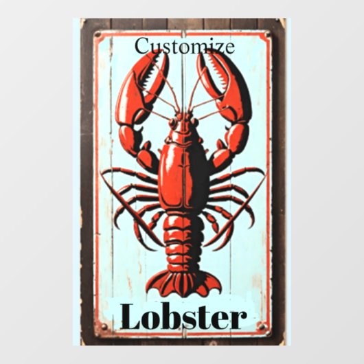 Vintage Lobster Sign Thunder_Cove ウィンドウサイン (シート)