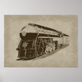 Vintage Locomotive - Art Deco era ポスター