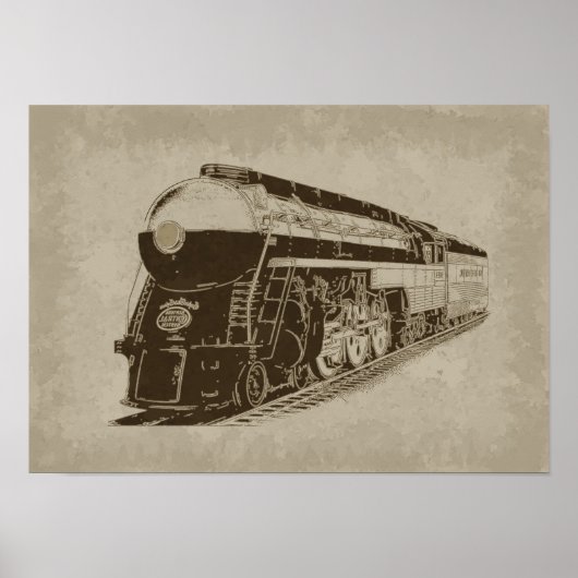 Vintage Locomotive - Art Deco era ポスター (正面)