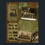 Vintage Locomotive Scrapbook Poster ポスター<br><div class="desc">Trains are one of the greatest inventions and they hold a lot of memories for some and fascination for others. This image, which can be found on other products, is a collection of vintage memorabilia including a train ticket, a schedule for the Pennsylvania Railroad, a chart of various locomotive designs,...</div>