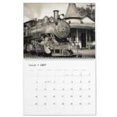 Vintage Locomotive Train Birthday khaki Travel カレンダー (1月 2027)