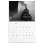 Vintage Locomotive Train Birthday khaki Travel カレンダー (2月 2027)