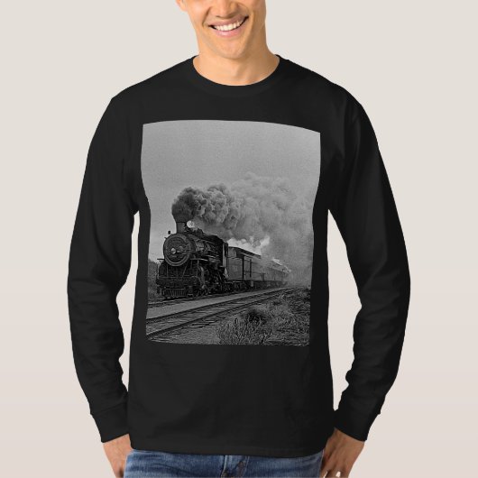Vintage Locomotive Train Steam Engine Tシャツ (正面)