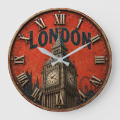 Vintage London Big Ben Classic British ラージ壁時計 (正面)