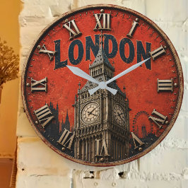 Vintage London Big Ben Classic British ラージ壁時計