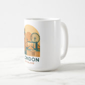 Vintage London England Travel Coffee Mug – Retro コーヒーマグカップ (正面右)